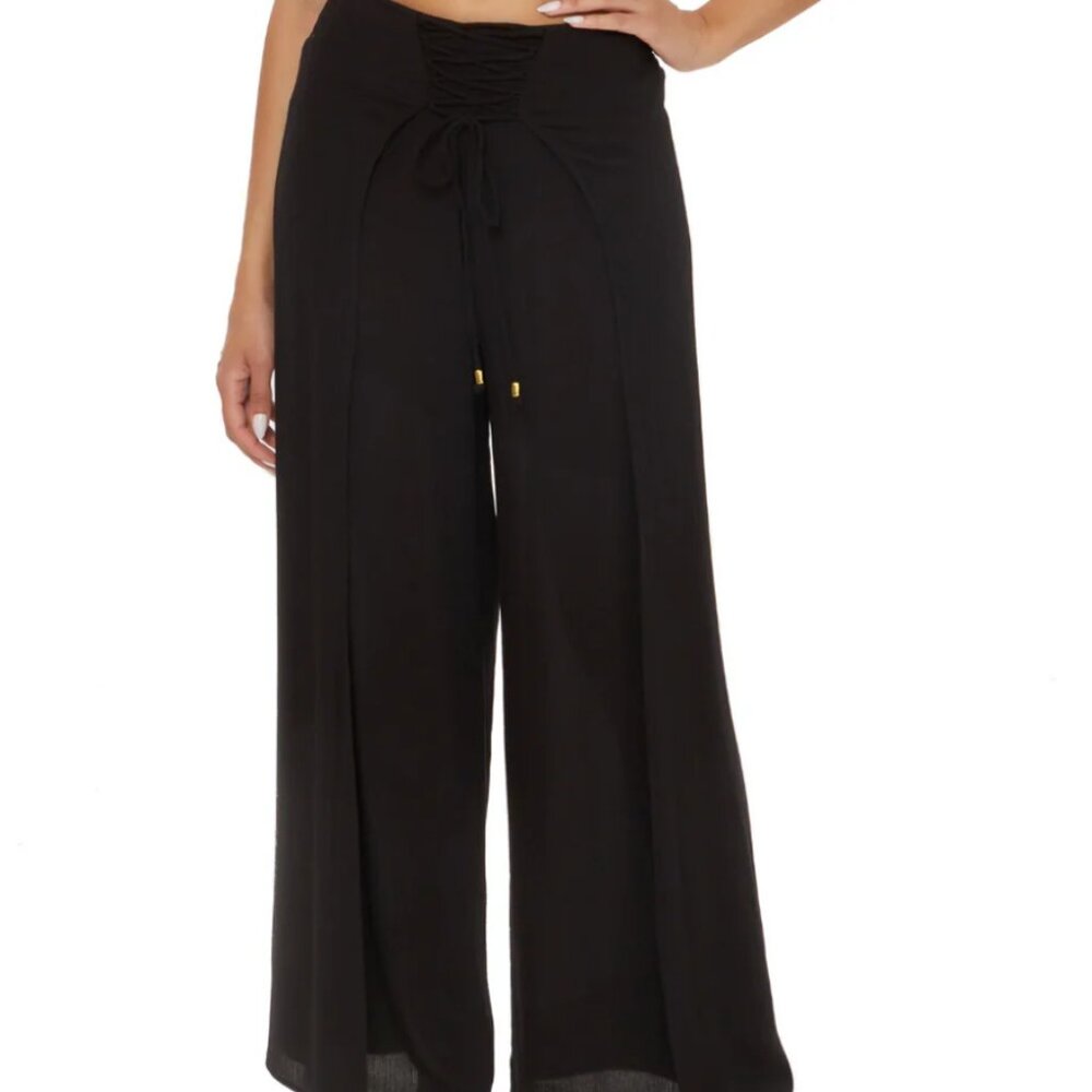BECCA by Rebecca Virtue Women's Ponza Swim Cover-Up Pants Black Size M